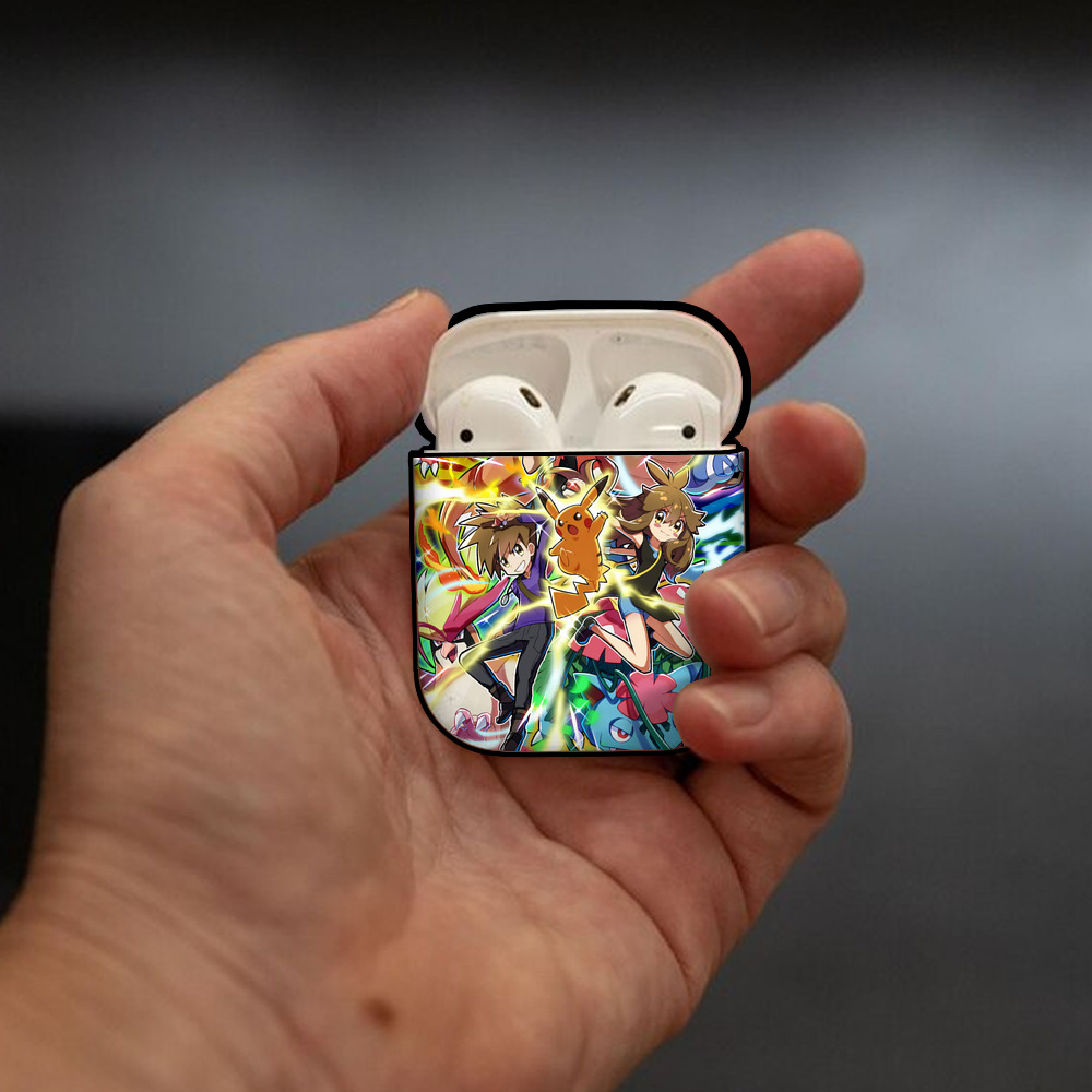 ポケットモンスター Pokémon AirPods 第2世代保護ケース ハードシェル ブラック 耐衝撃・防指紋・カラビナ付き