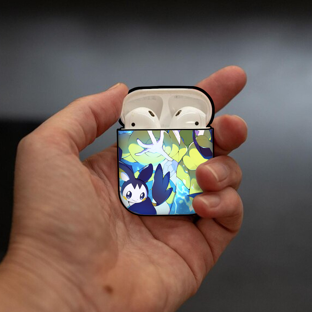 ポケットモンスター Pokémon AirPods 第2世代保護ケース ハードシェル ブラック 耐衝撃・防指紋・カラビナ付き