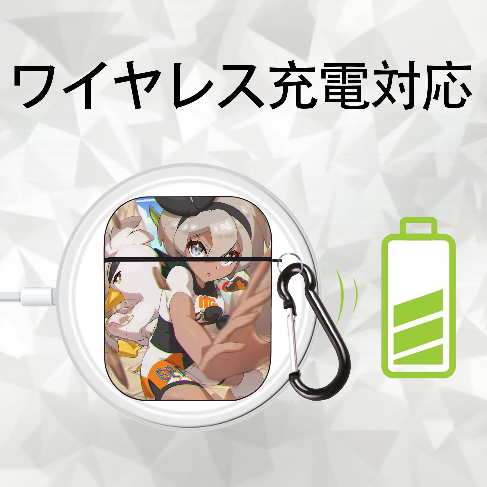 ポケットモンスター Pokémon AirPods 第2世代保護ケース ハードシェル ブラック 耐衝撃・防指紋・カラビナ付き