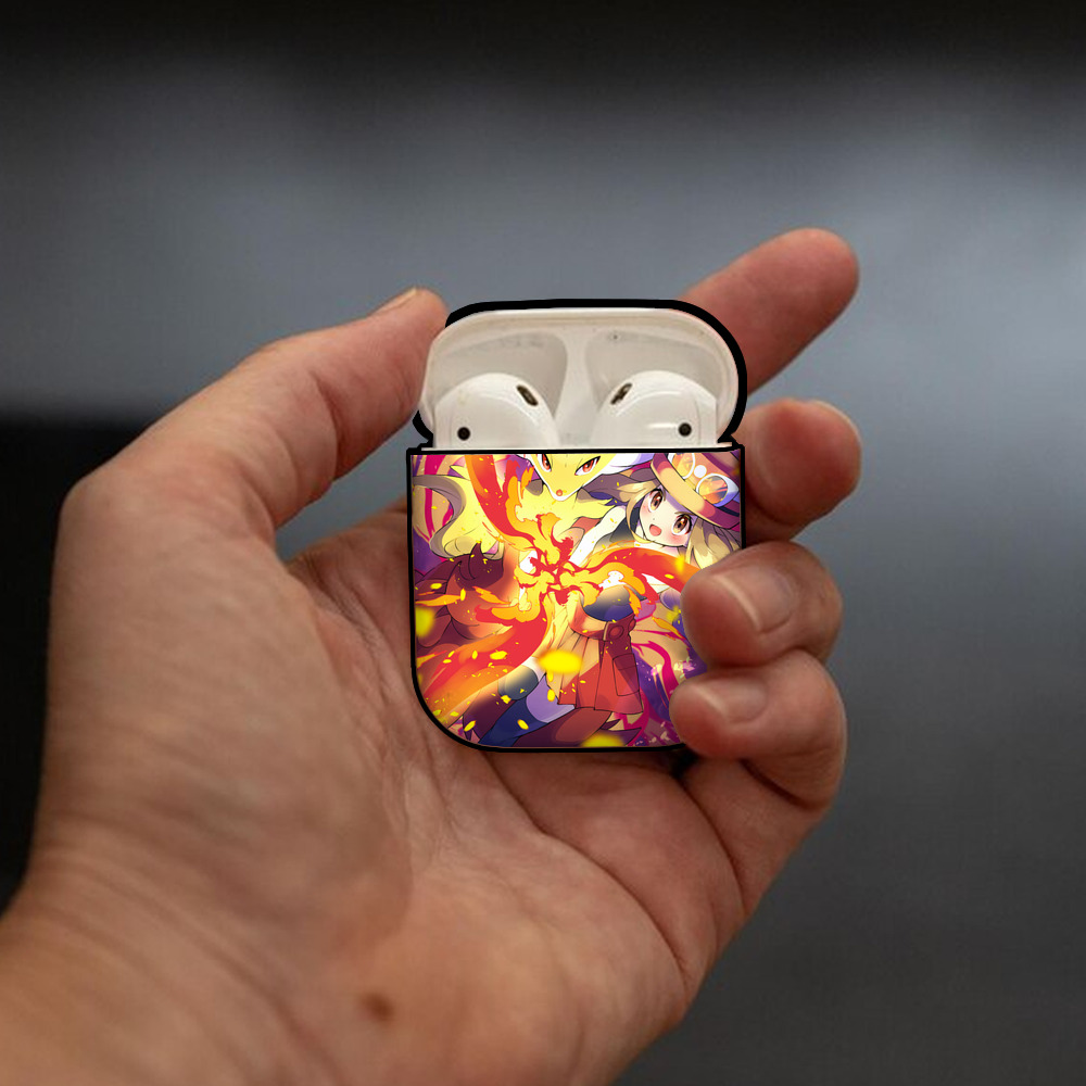 ポケットモンスター Pokémon AirPods 第2世代保護ケース ハードシェル ブラック 耐衝撃・防指紋・カラビナ付き
