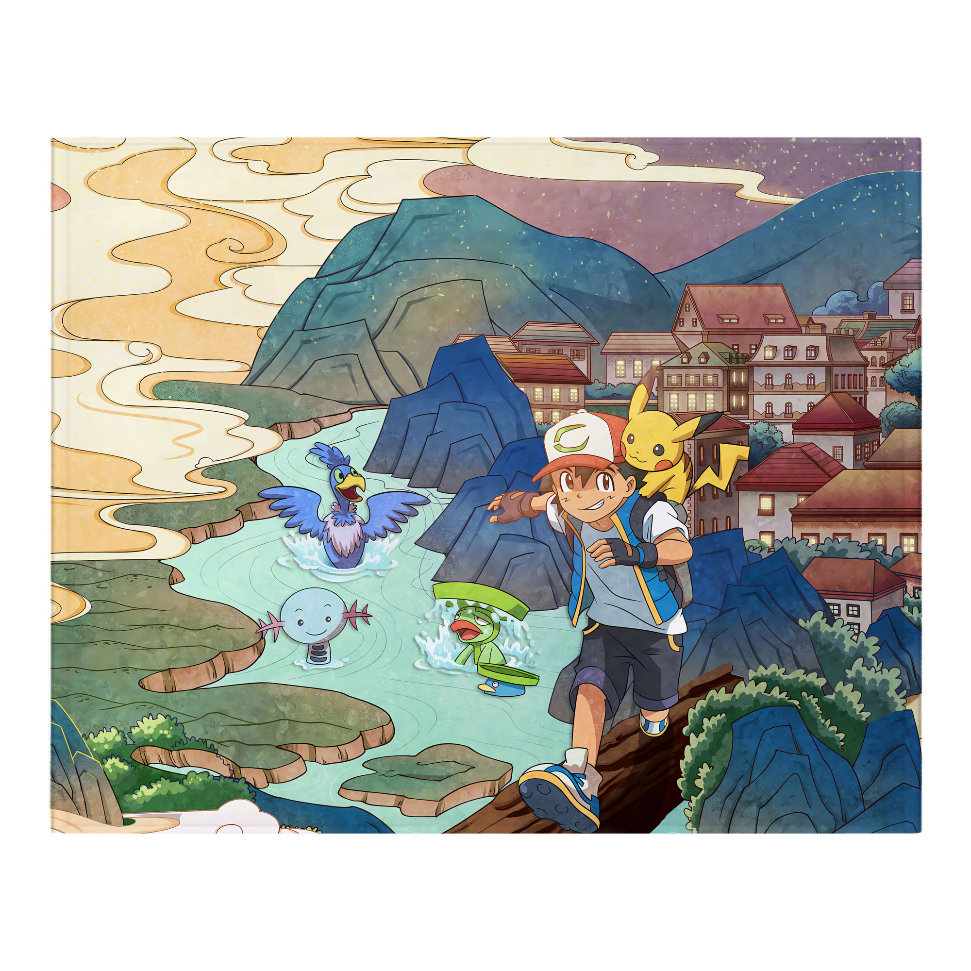 （画像用） ポケットモンスター Pokémon フランネルブランケット・多サイズ対応（横型）